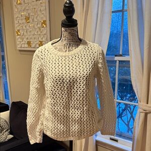 TSE White Open Knit Sweater